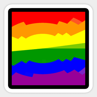 LGBT Queer Gay Pride Month 6 Rainbow Color Abstract Design Sticker